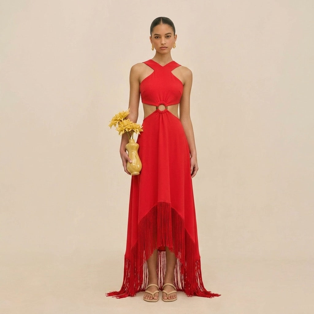 RED MAXI DRESS